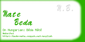 mate beda business card