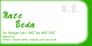 mate beda business card